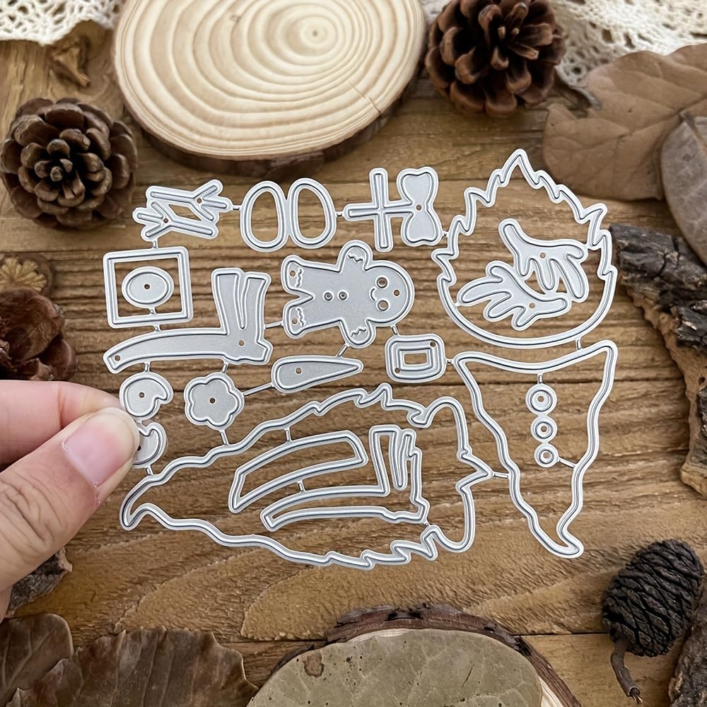 Lapoo Metal Cutting Die for Scrapbooking, 3D Backgrounds Frame New Cutting Dies DIY Album Card Making Decor Paper Metal Die Cuts Party Wedding Decorations (Three Midgets/Santa Claus 3.4 x 4.2 in)
