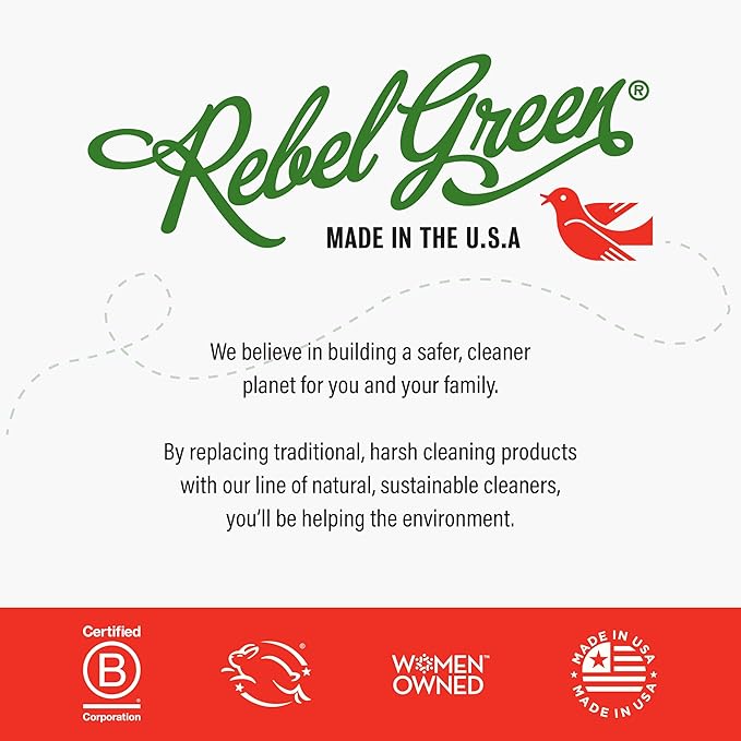 Rebel Green Natural All-Purpose Cleaning Spray - Plant-Based Multi-Surface Cleaner with Essential Oils for Kitchen, Bath, Countertops and More - Pink Lilac Scent - 16 oz - 2 Pack