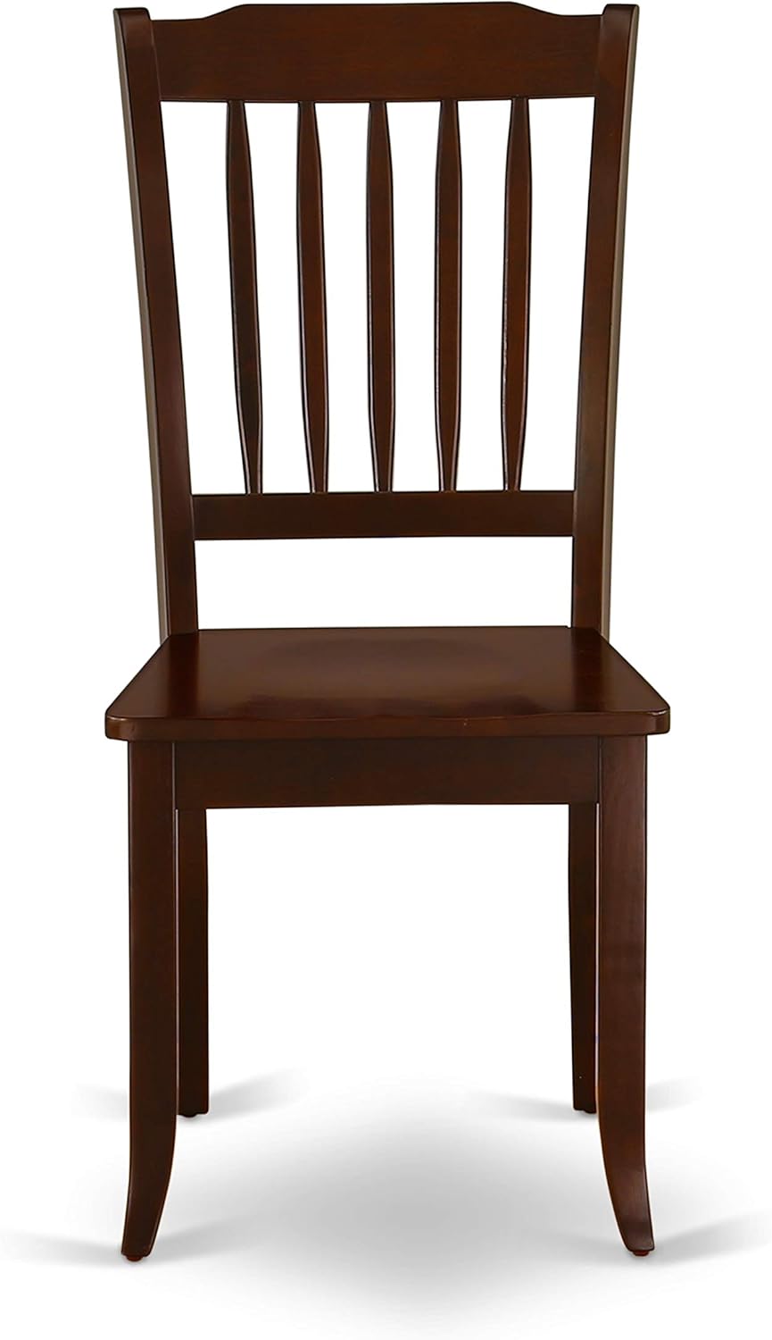 East West Furniture HBDA5-MAH-W 5 Piece Dining Set Includes a Round Dining Table with Pedestal and 4 Kitchen Chairs, 42x42 Inch, Mahogany
