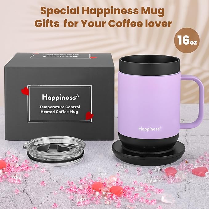 Smart Heated Coffee Mug,16oz Rechargeable Electric Self Heating Temperature Control Coffee Cup