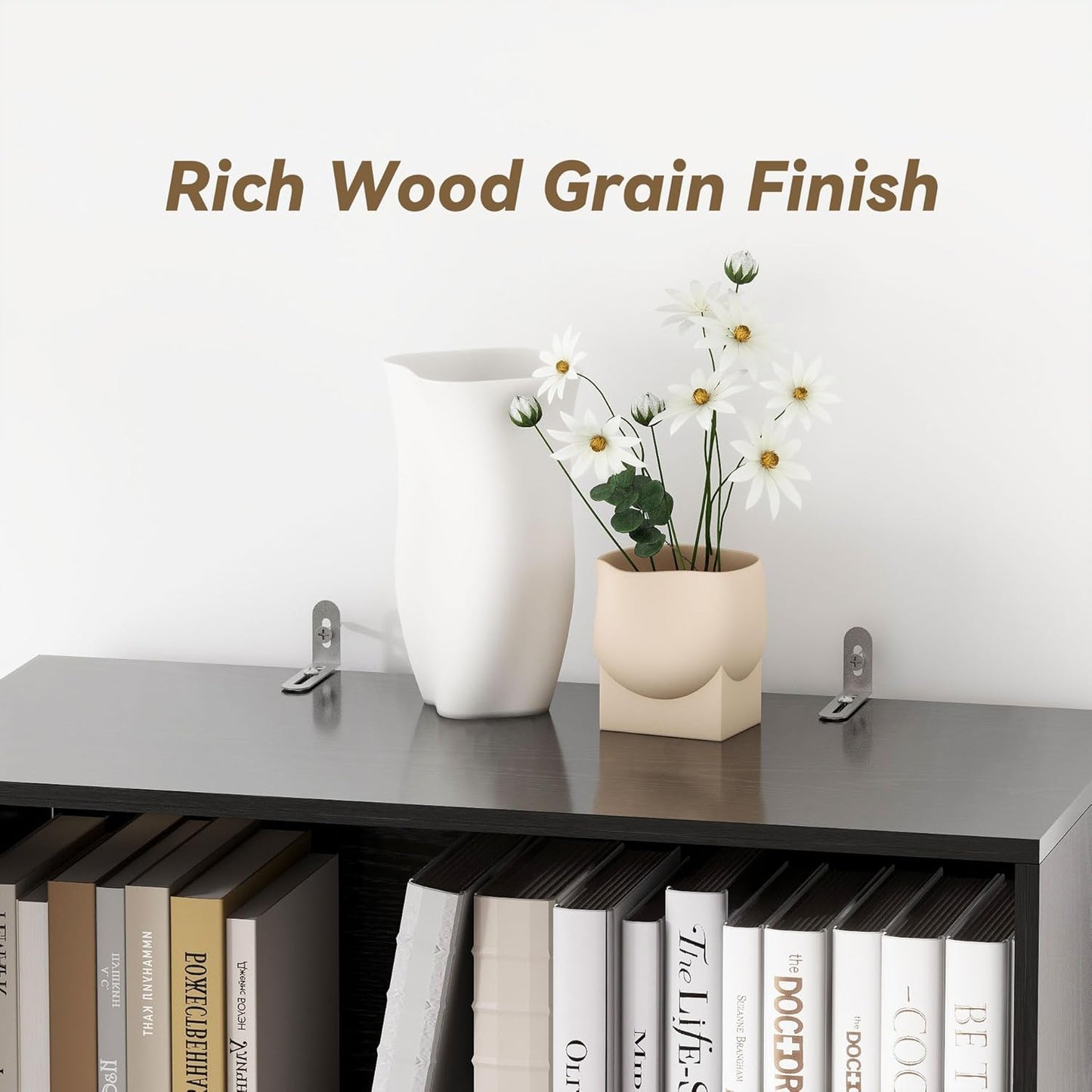 Modern Black Bookshelves and Bookcases with Drawers, 6 Tier Tall Bookshelf with Drawers, Industrial Wood Bookcase, Floor Standing Display Case with Storage,Living Room,Office