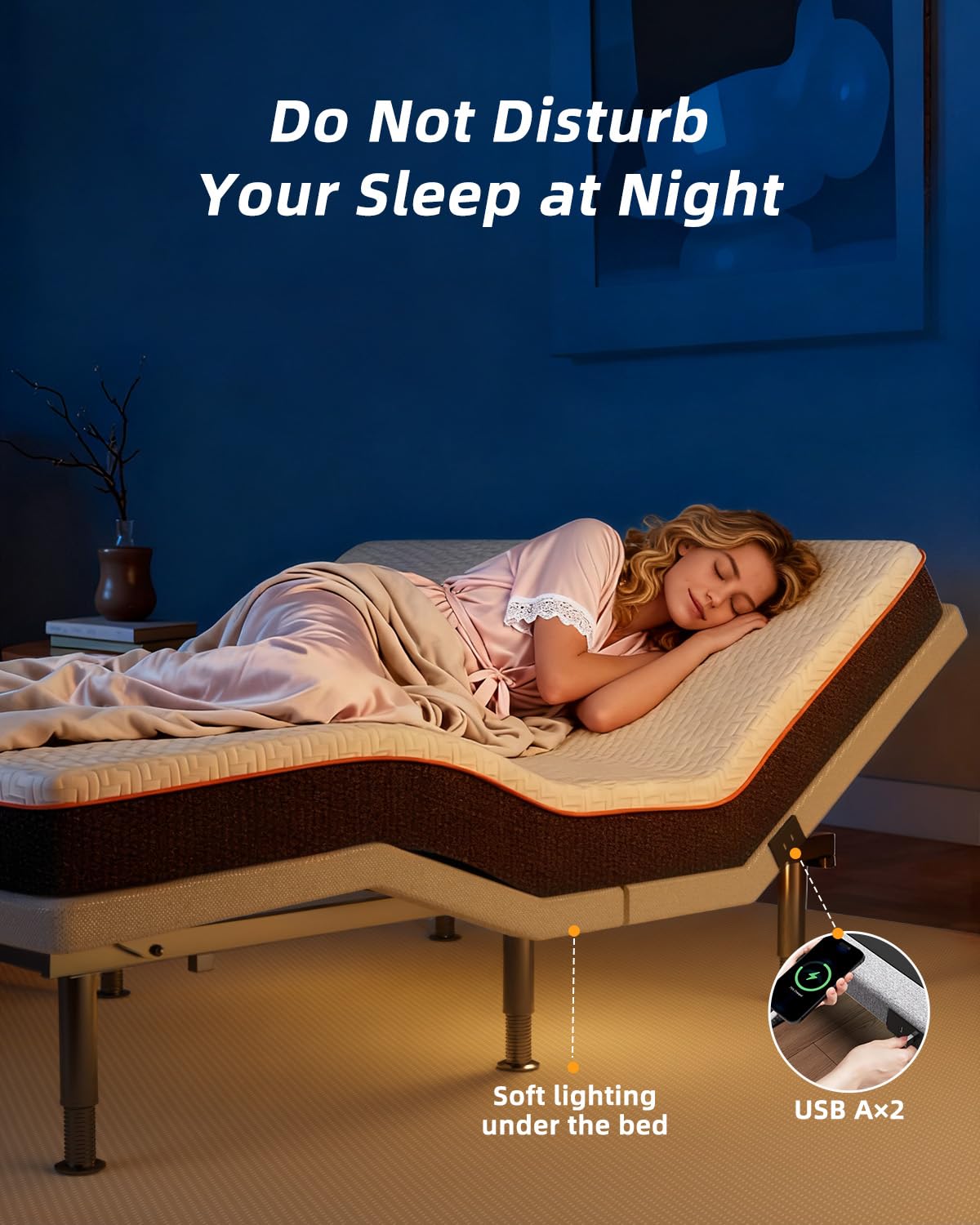 Yireehome Adjustable Bed Frame Queen with Massage, Wireless Remote, Head Foot Incline, USB, Underbed Light Easy Assembly, Zero Gravity, Bed Frame Basic with Quiet Motor