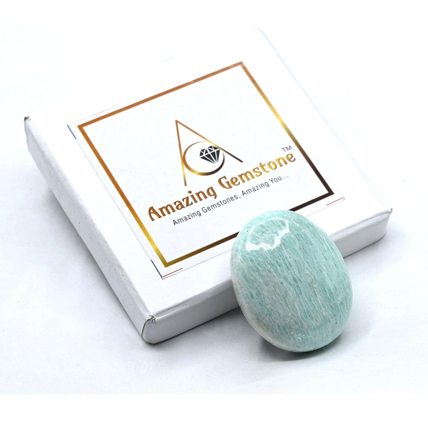 Amazing Gemstone Amazonite Crystals and Healing Stones - Large Palm Stone Crystals Piedra - Crystal for Good Luck, Balanced Positive Energy, Meditation - Unique Stocking Stuffers, Gifts for Women, Men