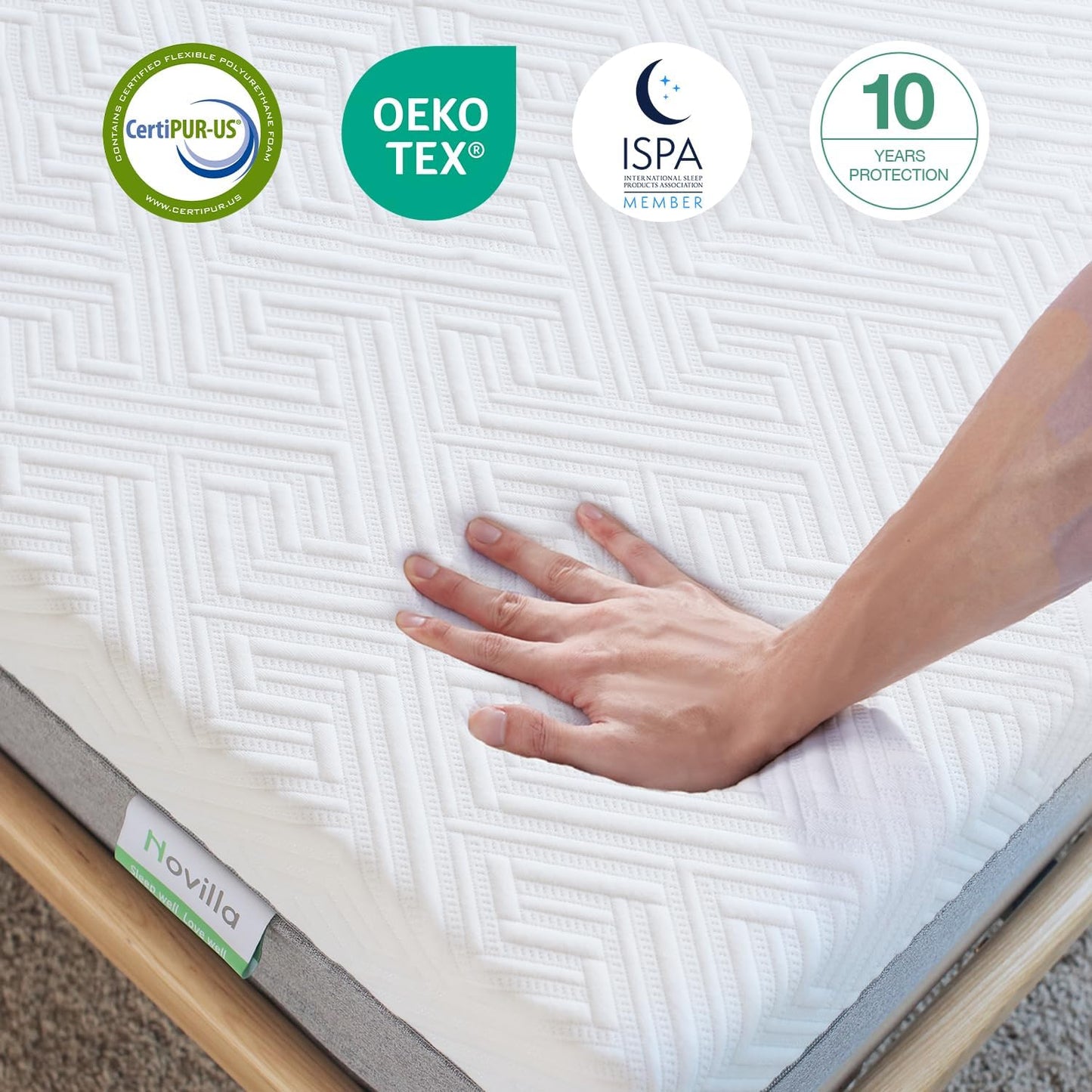 Novilla Mattress Twin, 8-Inch Gel Memory Foam Mattress for Pressure Relief, Enhanced Support & Plush Comfort, Twin Bed in a Box, Bliss