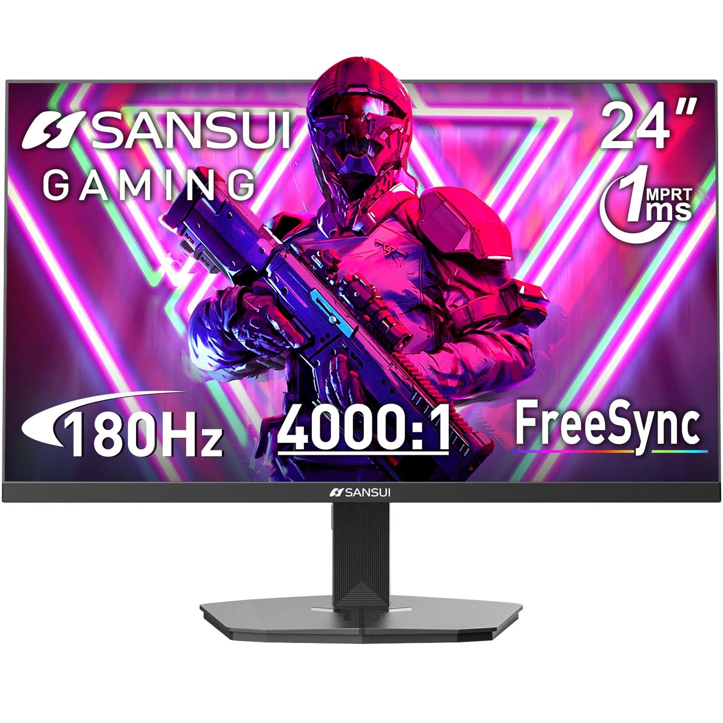 SANSUI 24 Inch Gaming Monitor 200Hz 180Hz 1Ms FreeSync HDR 110% sRGB FHD 1080P Computer Monitor HDMI DP Ports Eye Care Frameless