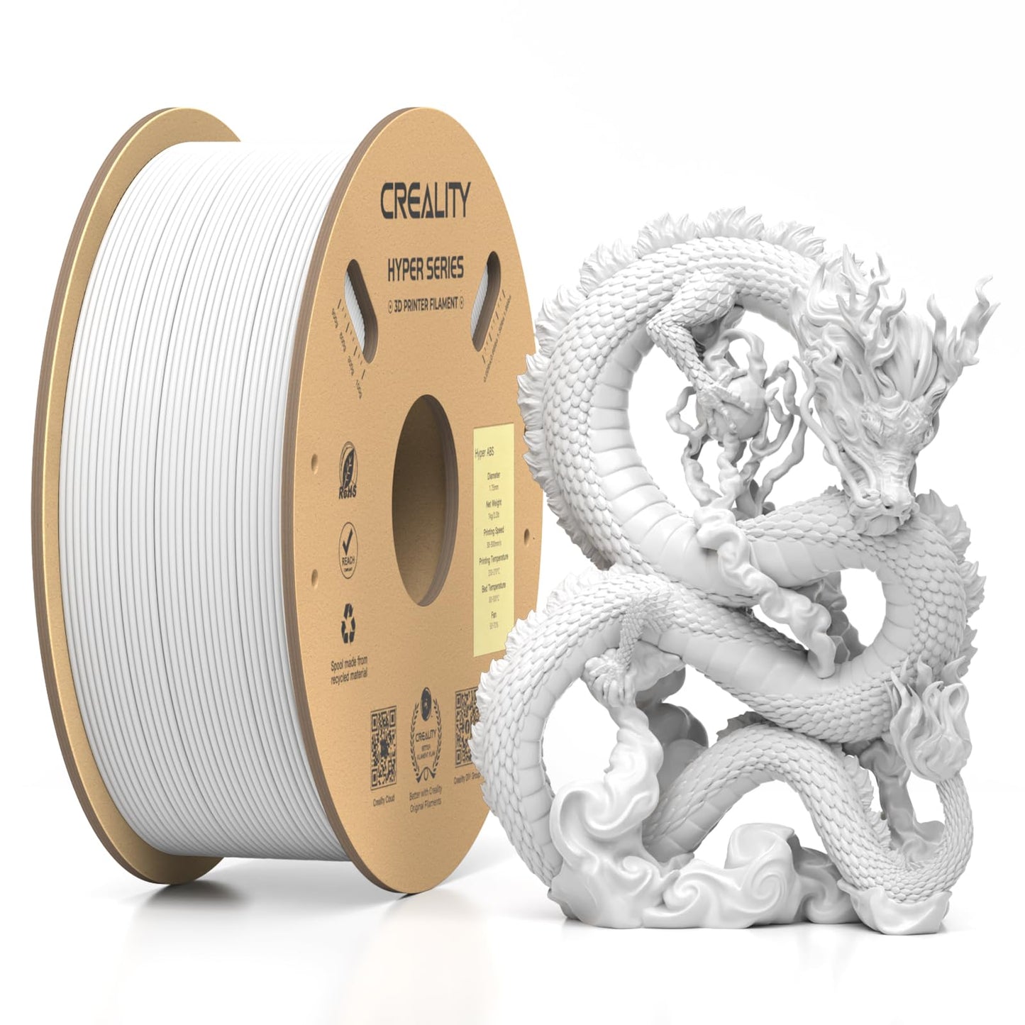Official Creality Hyper ABS Filament 1.75mm, High Speed ABS 30-350mm/s 3D Printer Filament ABS, High Impact Resistance, Dimensio
