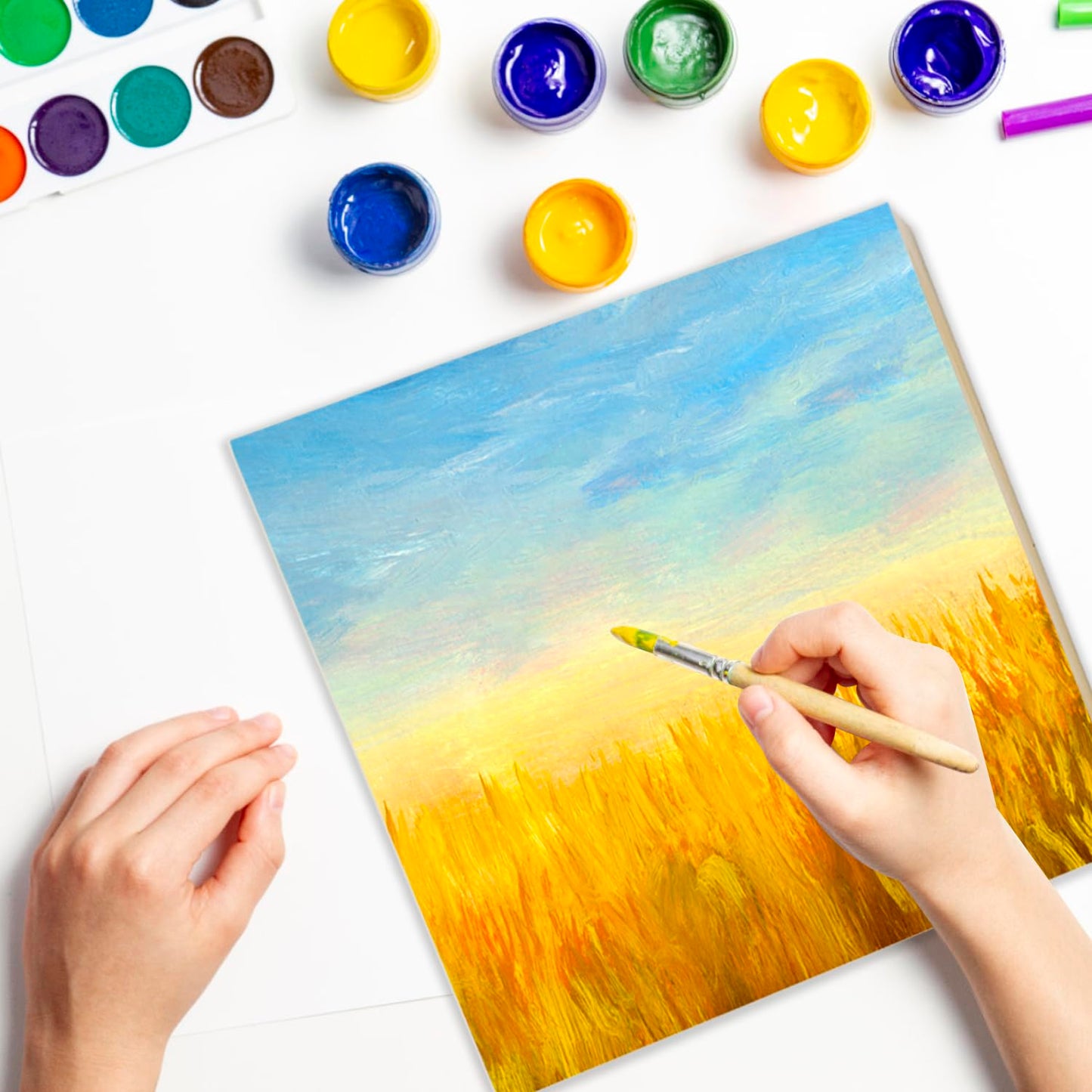 Unfinished Wood Panels, 10 x 10 Inch Wood Canvas Boards, 5 Pcs Wooden Canvas Panels Boards for Crafts Painting Canvas DIY Art Projects Pouring Arts Use with Oils Acrylics