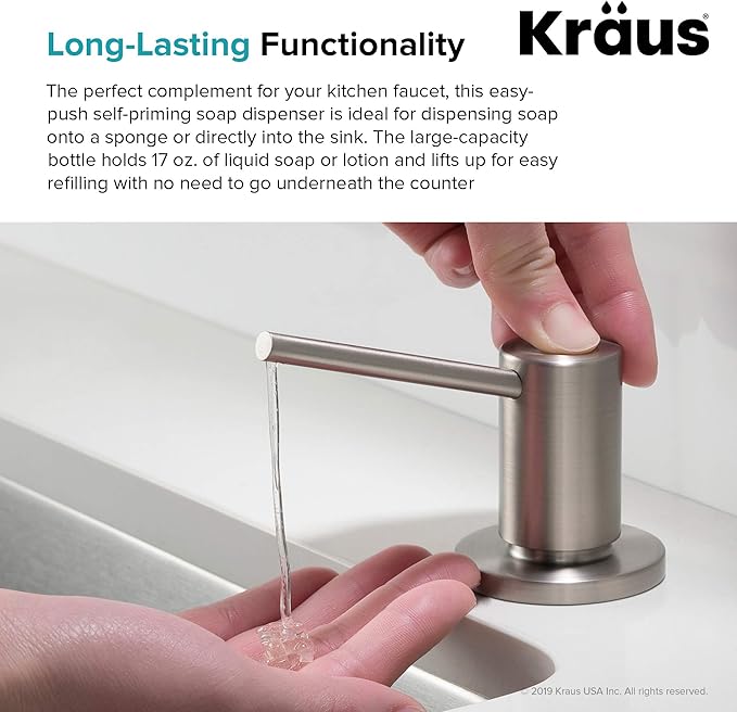KRAUS Kitchen Soap and Lotion Dispenser in Stainless Steel, KSD-43SS