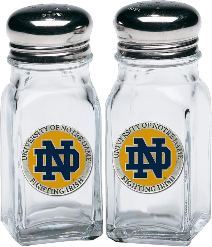 Heritage Pewter Notre Dame Salt and Pepper Shaker Set of 2 Bottles | Expertly Crafted Pewter Glass
