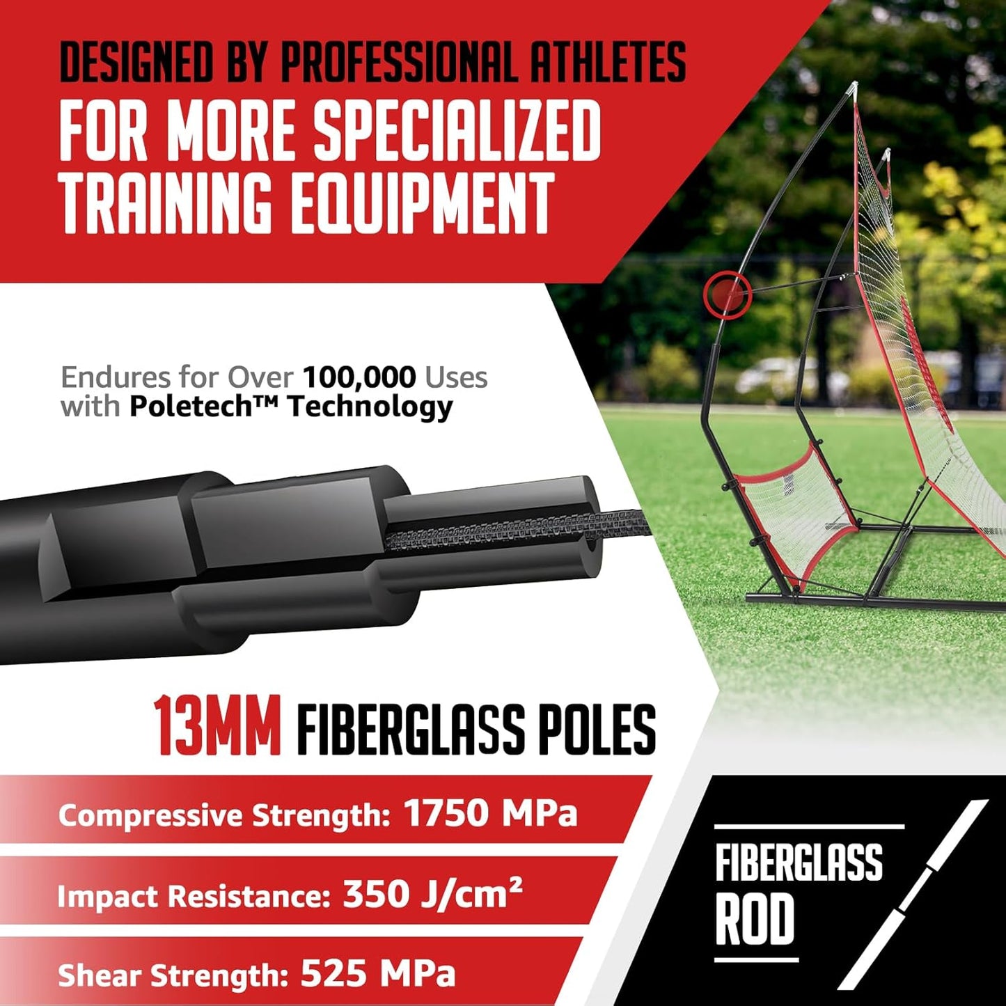 Soccer Rebounder, 2-in-1 Soccer Rebound Net, 6'x4.7' Large Net & 6'x16" Small Net, Soccer Bounce Back Net Practice for Team Volley Passing Solo Training, Football Trainer with Carry Bag Cones