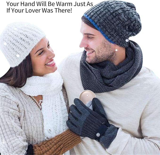 Karecel Rechargeable Hand Warmers 2 Pack, 10,400mAh Double Sided Heat Electric Hand Warmers Power Bank, Portable Pocket USB Heated Handwarmers, 4-inch Full-Surface Heat & Quick Charge, Men Tech Gifts