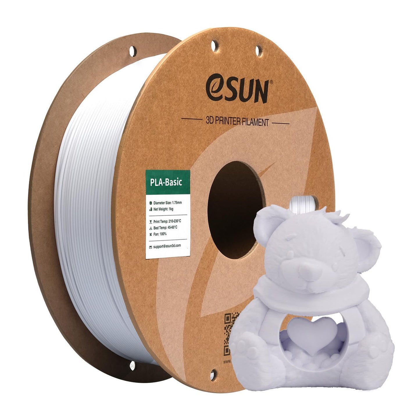 eSUN PLA Basic Filament 1.75mm, 1KG Spool (2.2 LBS) High Speed Printing 3D Printer PLA Filament,Designed for Fast Printing, Cold