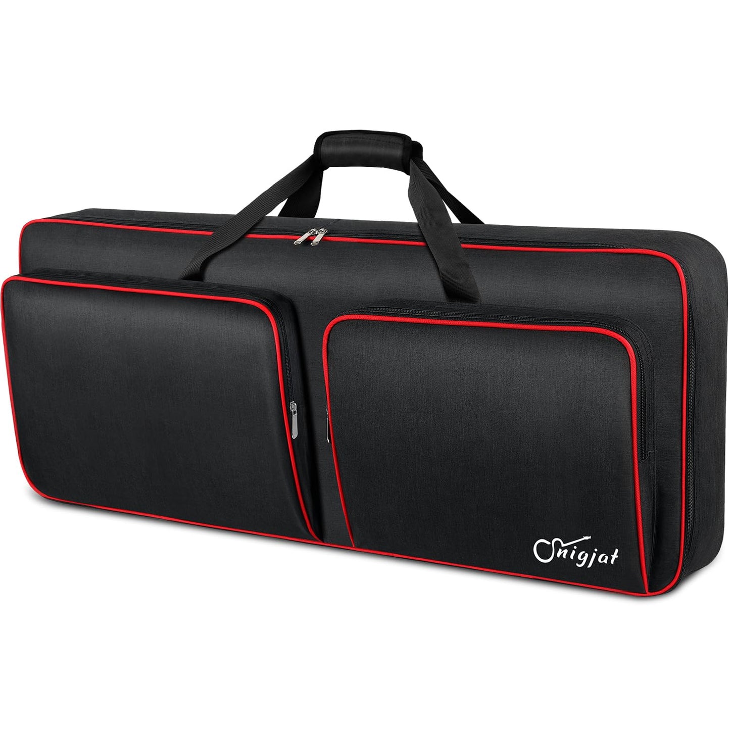 SNIGJAT 49 Key Keyboard Case Soft, Piano Bag with Padded Pockets for Instrument Parts and Accessories, Waterproof Keyboard Bag w
