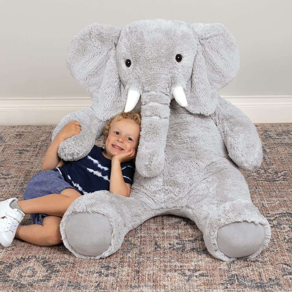 Vermont Teddy Bear Giant Elephant Stuffed Animal | 4 Foot Elephant Plush Toy and Emotional Support Plush for Kids and Adults | Crafted in the USA