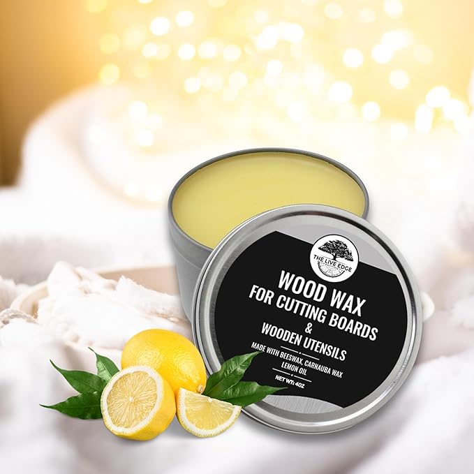 4oz Food Grade Beeswax Wood Polish and Cleaner | Beeswax for Cutting Board and Cooking Utensils | Carnauba Wax Food Grade Wood Restorer for Furniture Polish | Bee Wax Cutting Board Cream