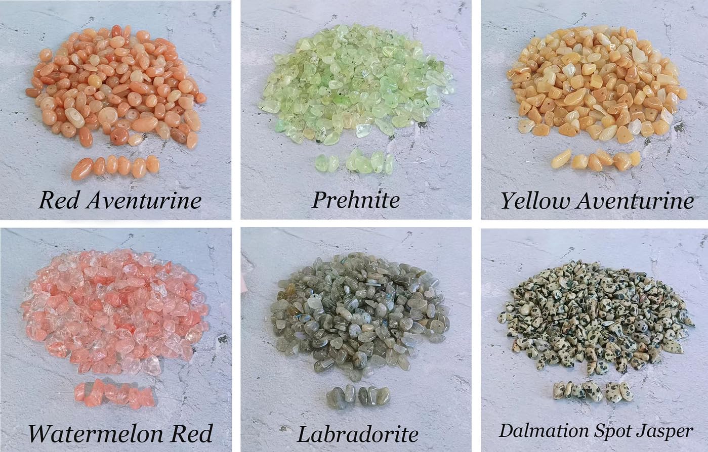 LAIDANLA Dalmation Spot 400pcs Natural Chip Stone Beads 5-8mm Healing Crystal Irregular Gemstones Drilled DIY Loose Rocks Bead Crystal for Bracelet Earrings Necklace Jewelry Making Crafting