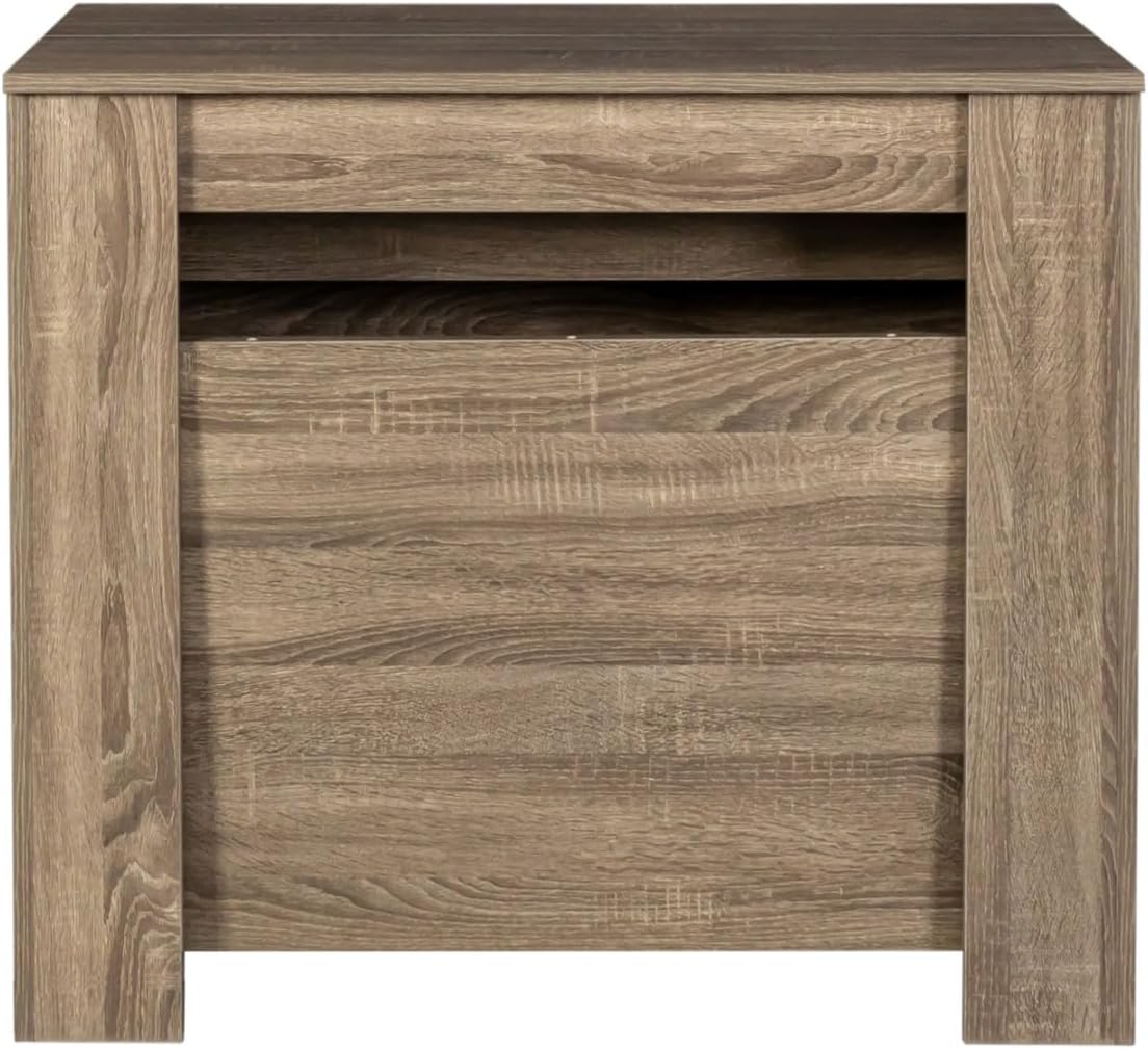 KEIKI 20"-118.5" L Extendable Foldable Dining Room Table for 1-10 People, Wood Multifunctional Rectangle Expandable Console Kitchen Living Meeting Room Furniture, 6 Tabletop Length Options, Barnwood