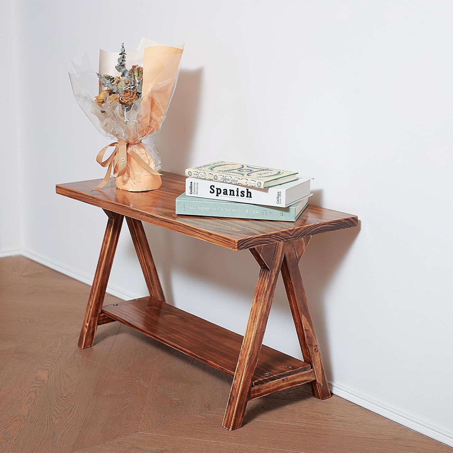 Solid Wood Entryway Bench,Farmhouse Bench for Entryway, Small Wood Benches Indoor for Bedroom, Hallway, Low Bench 30''