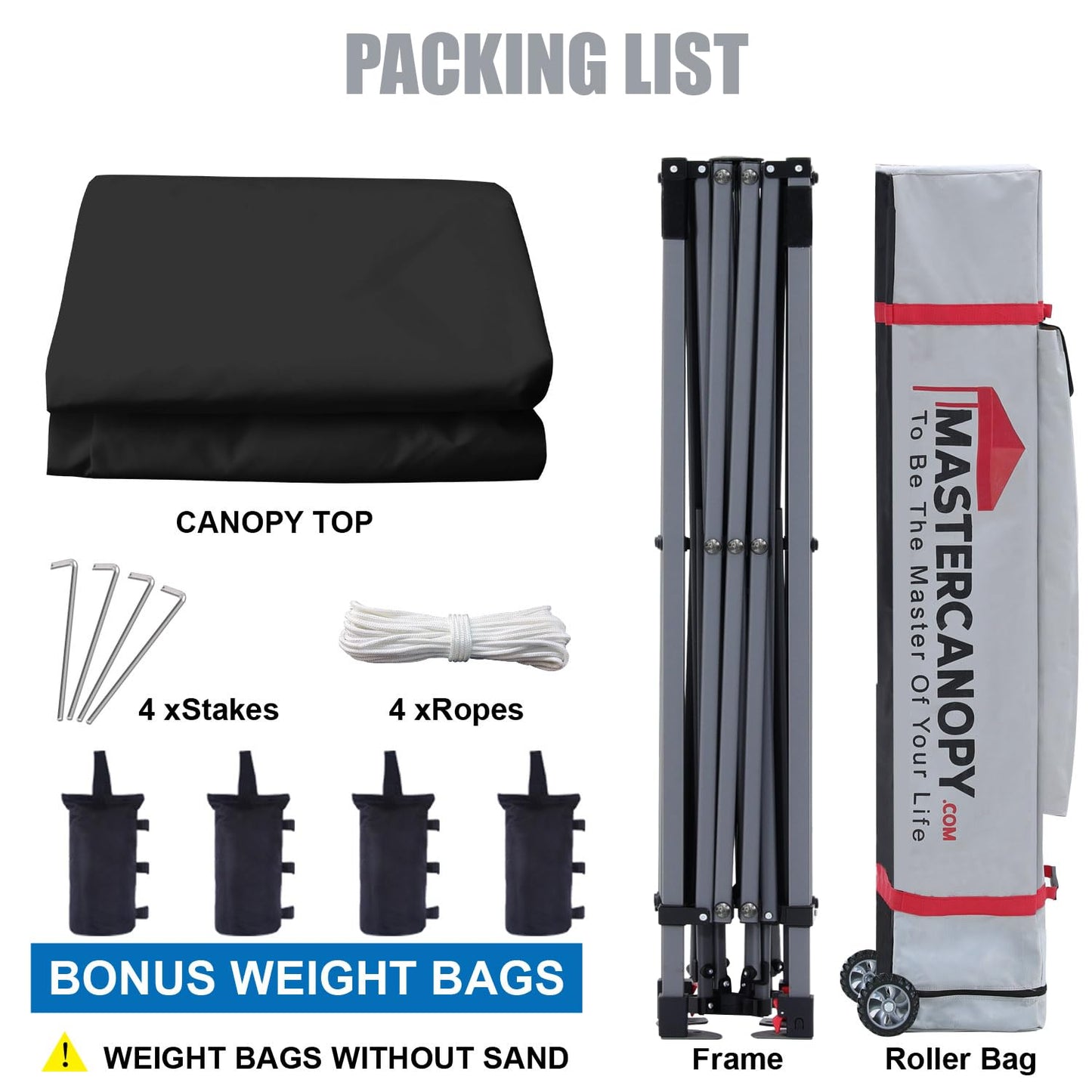 MASTERCANOPY Heavy Duty Pop-up Canopy Tent with Sidewalls (8x8,Black)