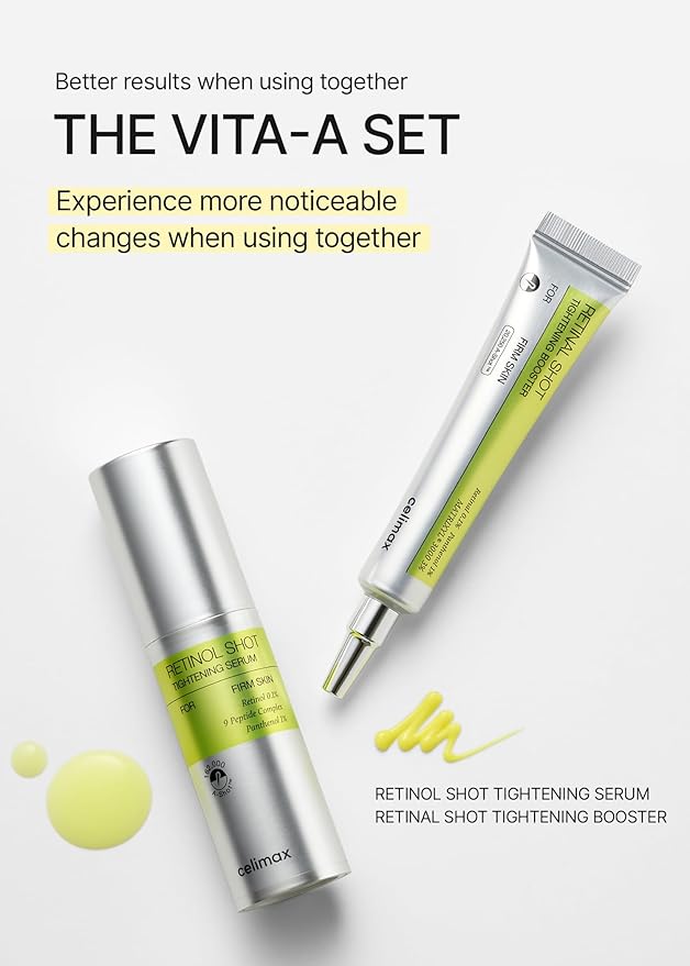 celimax The Vita A Retinal Shot Tightening Booster Duo Set 15mlx2 | Gift Set for Women, Valentine's Gift | with Retinal 0.1%, Matryxyl 3%, Pore Minimizer, Wrinkles & Fine Lines, Firmer Skin