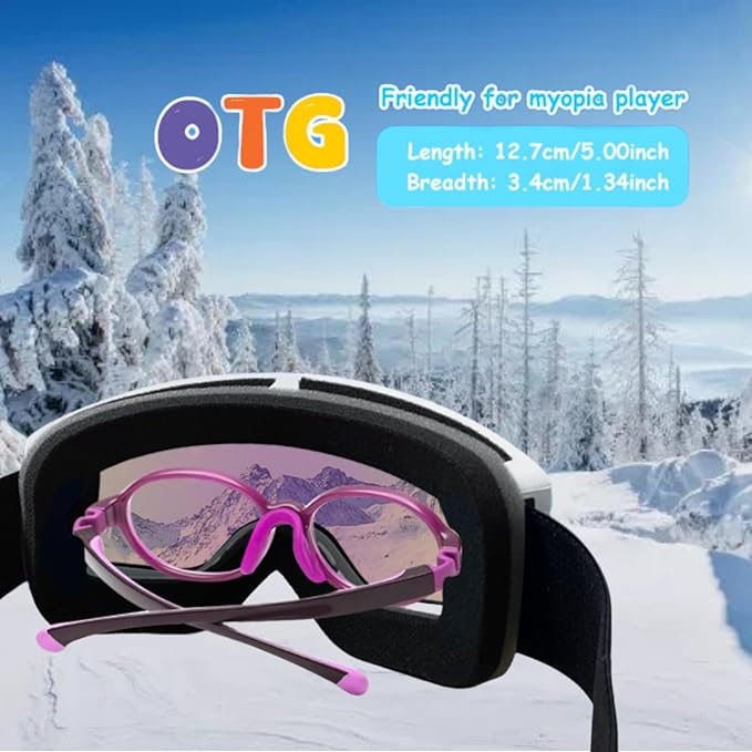 EXP VISION Ski/Snowboard Goggles Parent-child Snow Goggles Over Glasses for Men, Women Youth Kids