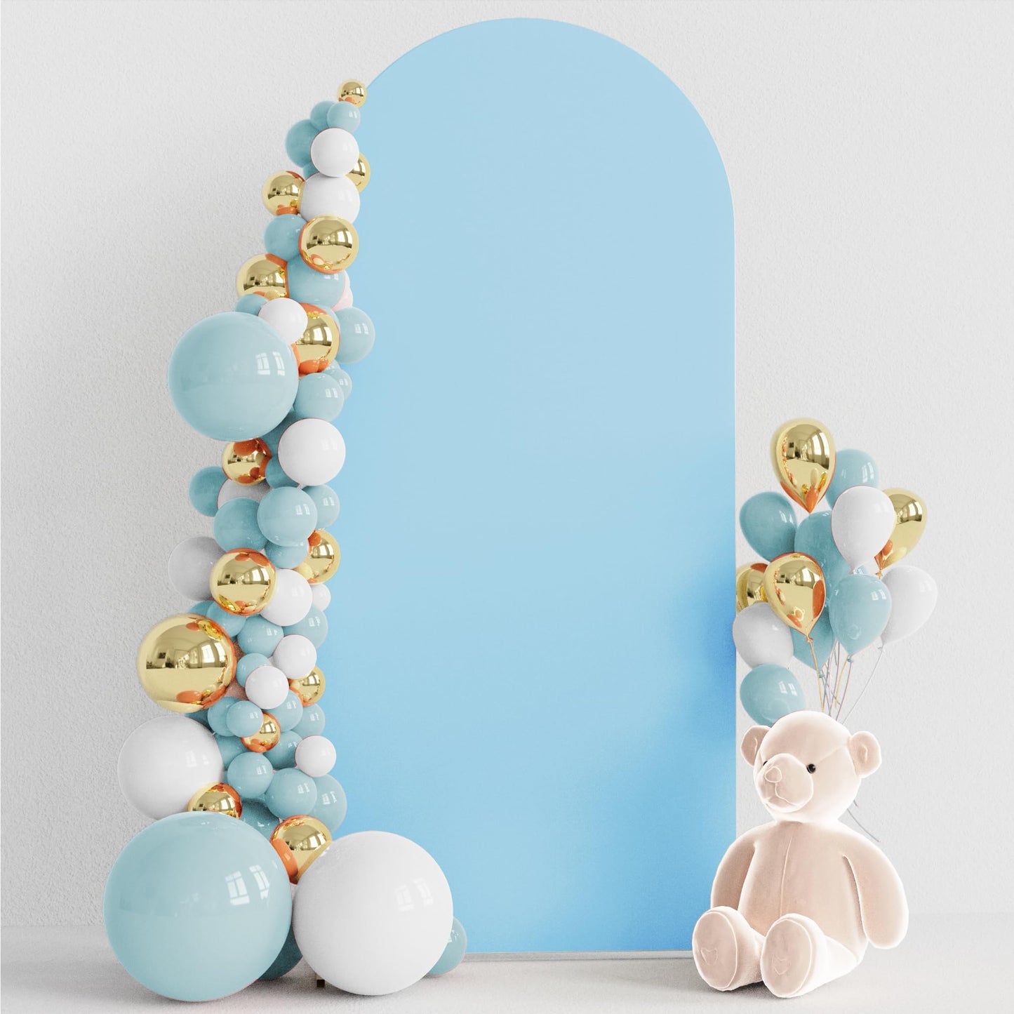 Wokceer 6FT Wedding Arch Cover Spandex Fitted Wedding Arch Stand Covers Round Top Chiara Arch Backdrop Cover for Birthday Party Ceremony Banquet Decoration Dusty Blue-New