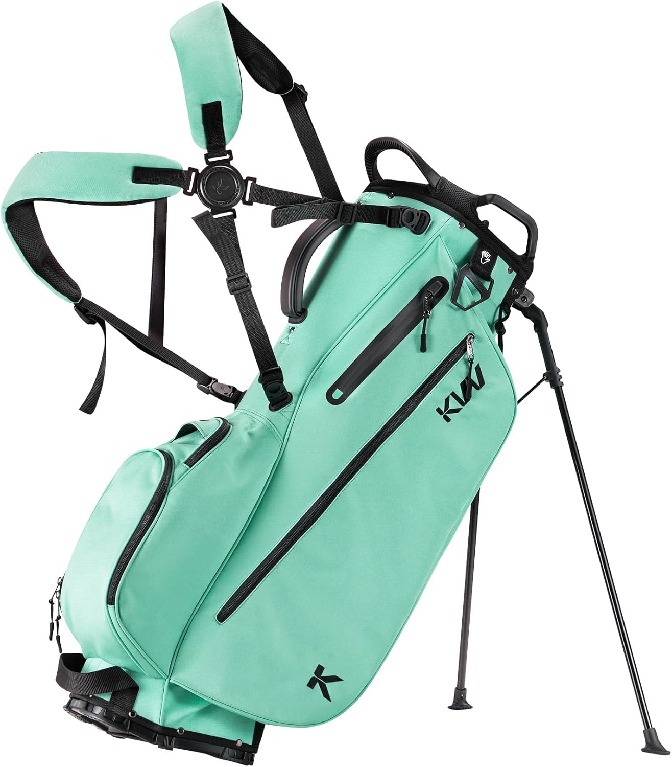 KVV Lightweight Golf Stand Bag with 7 Way Full-Length Dividers, 5 Zippered Pockets, Automatically Adjustable Dual Straps,Elegant Design