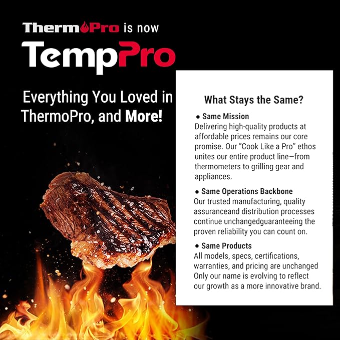 TempPro TP826 500FT Wireless Meat Thermometer, Dual Meat Probe Cooking Thermometer with HI/Low Alert, Food Grill Temperautre Probe for BBQ, Smoker, Oven, Grilling Gift (Previously ThermoPro)