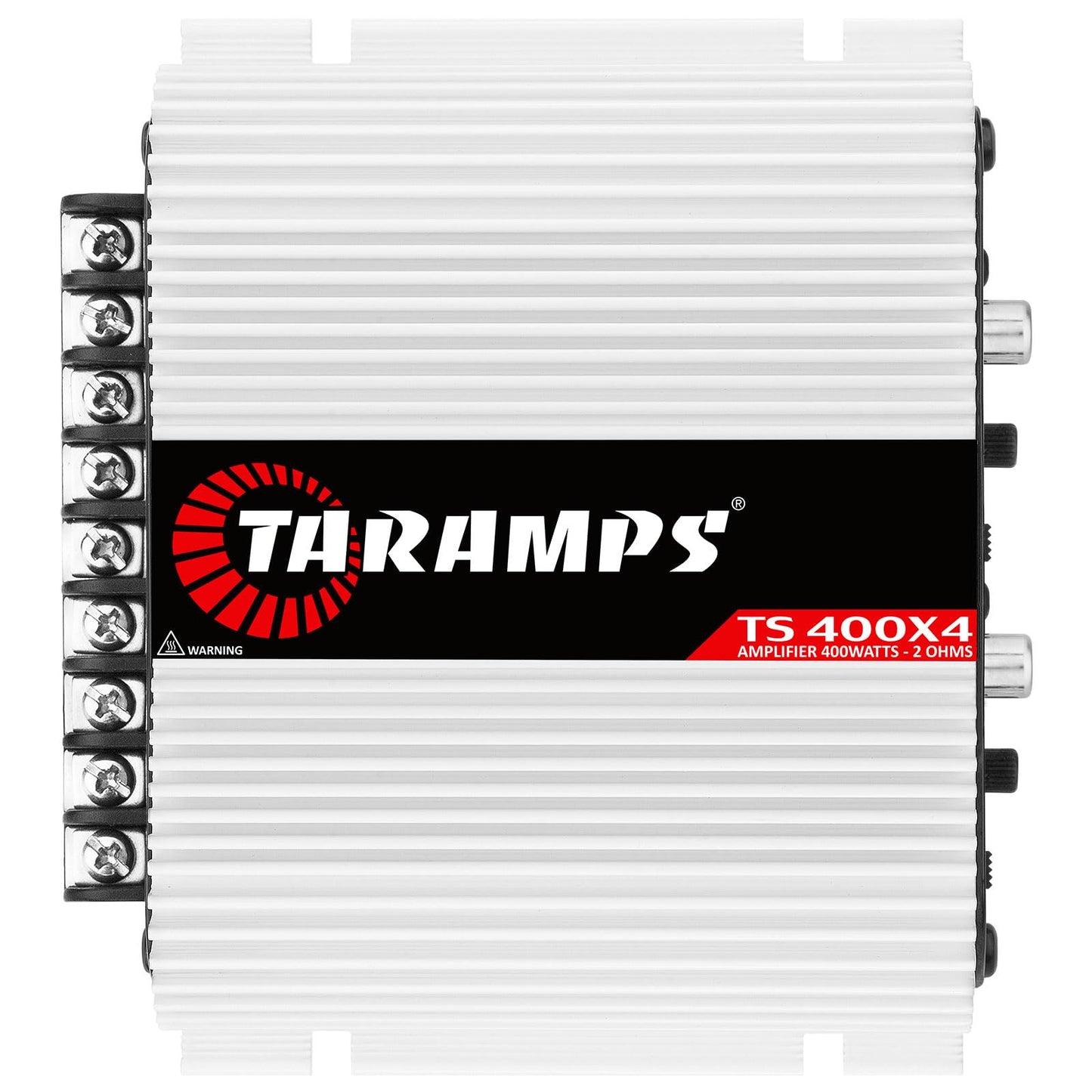 Taramps TS 400x4 2 Ohms White Multichannel Stereo Amplifier 400 Watts Rms, 4 Channels, Full Range, Car Audio Digital 2 Bridged Channel, Crossover High/Low Pass, with RCA and Automatic High Level Input -Like New