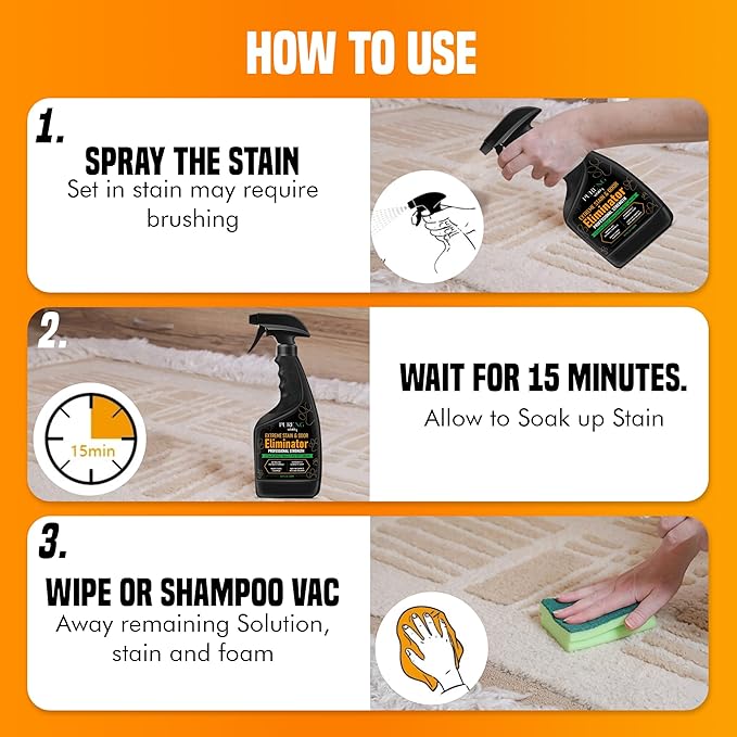 PNG Vitality Stain & Odor Eliminator β 16.9oz Pet Odor Neutralizer for Home, Carpets, Upholstery, Effective on Urine, Vomit, Feces Cat & Dog Urine Destroyer, Carpet Cleaner Spray for Lasting Freshness
