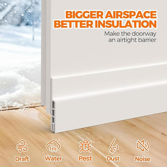 Holikme Door Draft Stopper Under Door Draft Blocker Insulator Doors Sweep Weather Stripping Noise Stopper Sheets, Rolls & Strips Strong Adhesive, White