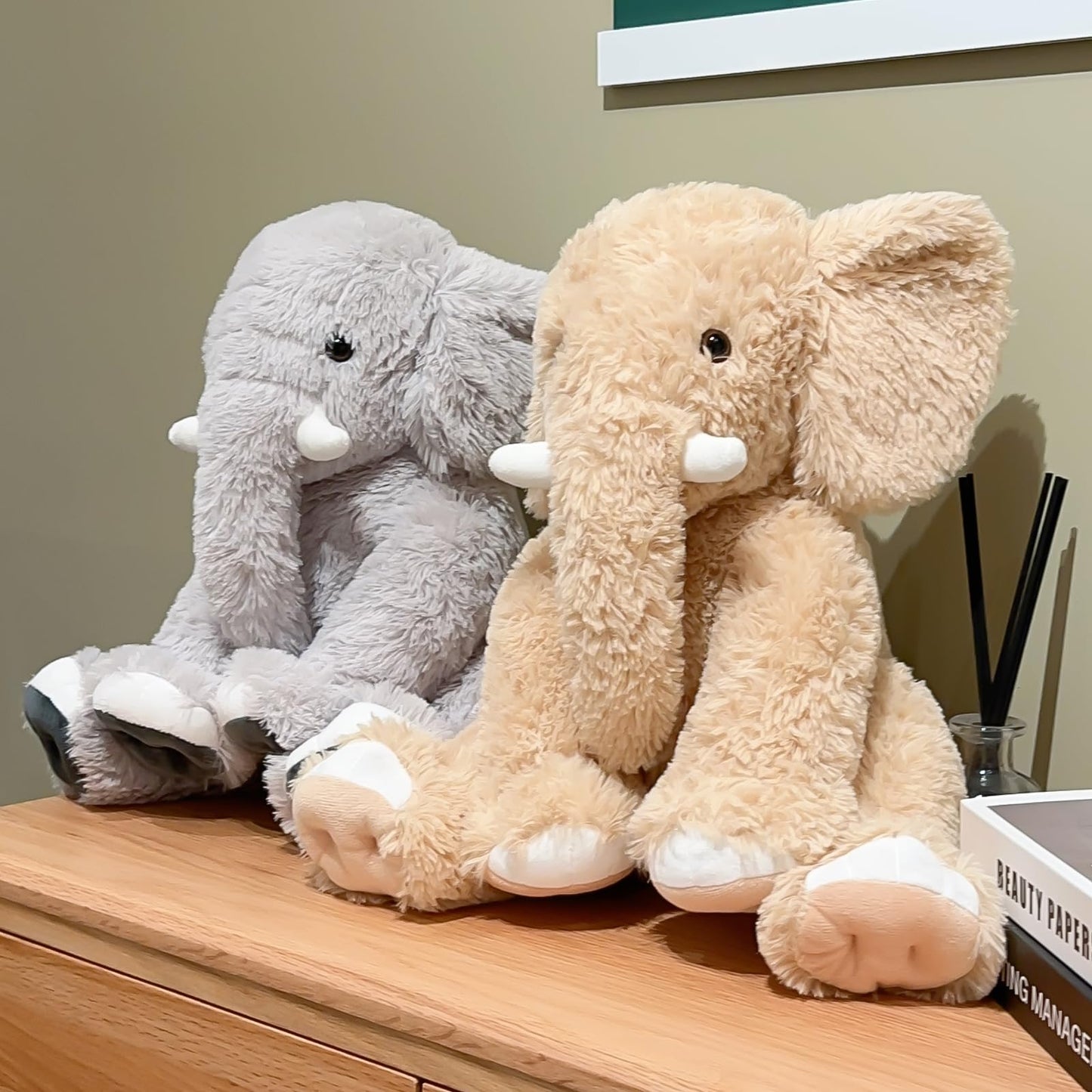 UBABER 19.2 Inch Large Elephant Stuffed Animals,Clever Elephant Plush Toy for Kids, for Girls and Women,Super Soft Room Decoration(Gray).