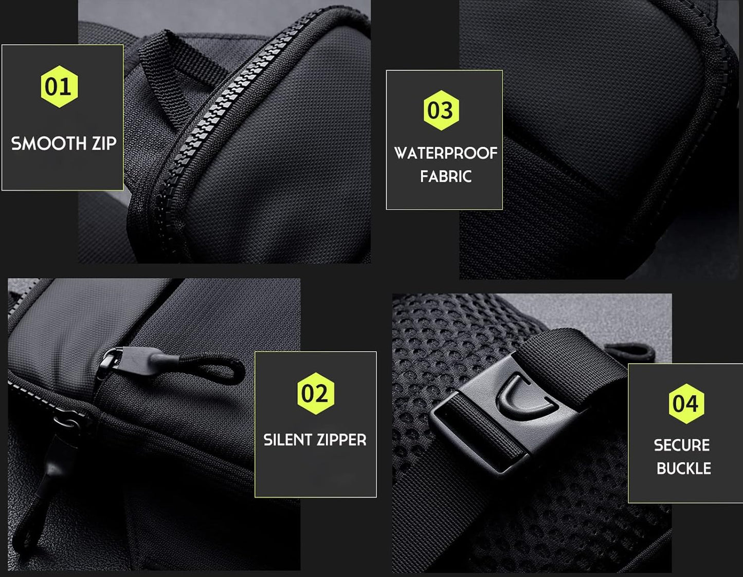 Simptech Mini Crossbody Sling Bag Chest Bag Dual Pocket Water Resistant Fanny Pack Running Phone Holder for Men Women Workout Travelling