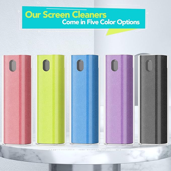 2 Pcs Fingerprint Proof Screen Cleaner,3 in 1Touchscreen Mist Cleaner Spray Wipe Cleaner Fingerprint-Proof Soft Fiber Flannel,Safe for All Phones Glasses Tablet Laptop TV Watch Screens(Purple)