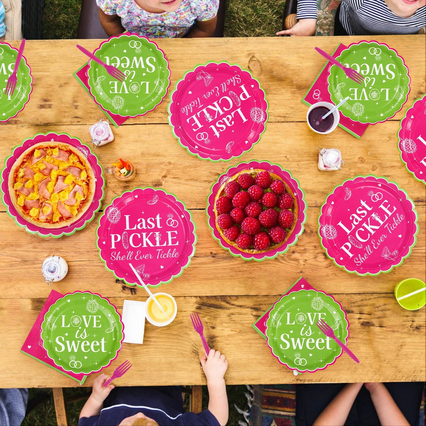 200Pcs Last Pickle Shell Ever Tickle Bachelorette Party Decorations Pickle Bachelorette Paper Plates and Napkins Tableware Sets for Girls Women Funny Bridal Shower Wedding Party Supplies Serves 50