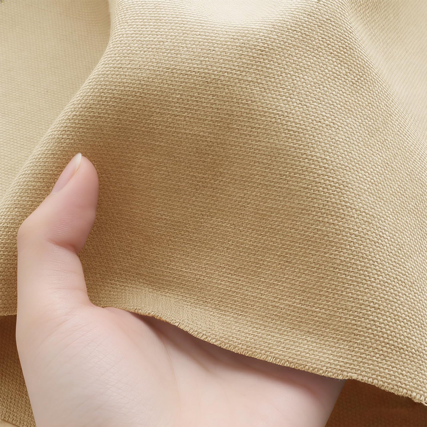 HAPACE Canvas Fabric by The Yard, Thick Premium Canvas Fabric, 350GSM, Suitable for Painting, Sewing, Bags,Crafts, Embroidery, Handmade Home Decor (Khaki, 1 Yard)