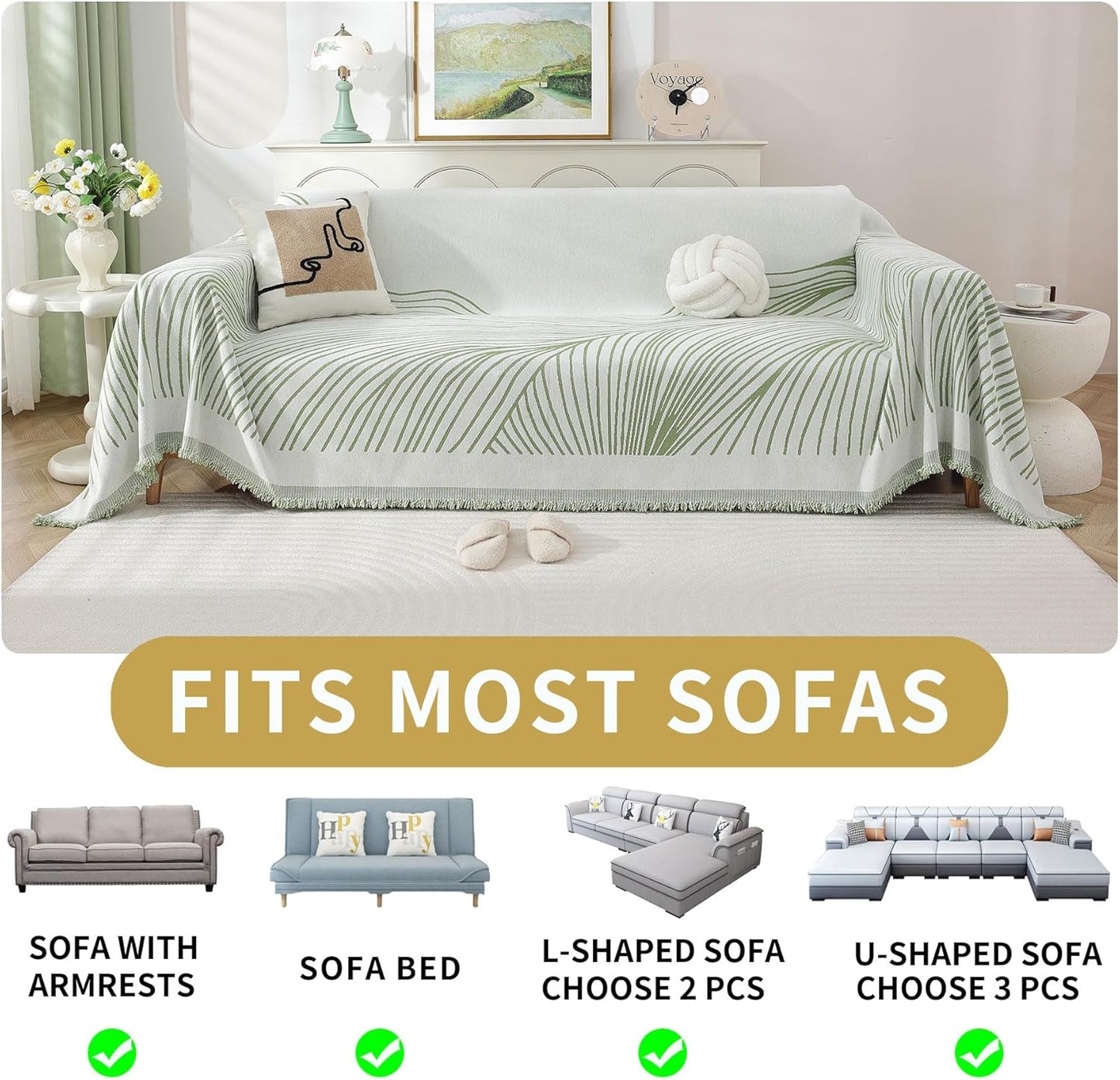 Non Slip Sofa Covers Couch Covers for 3 Cushion Couch Sofa Pet Friendly Washable Couch Covers for Sofa, Soft Thick Sectional Couch Covers L Shape Furniture Protector for Kids, Dogs 71" X102"