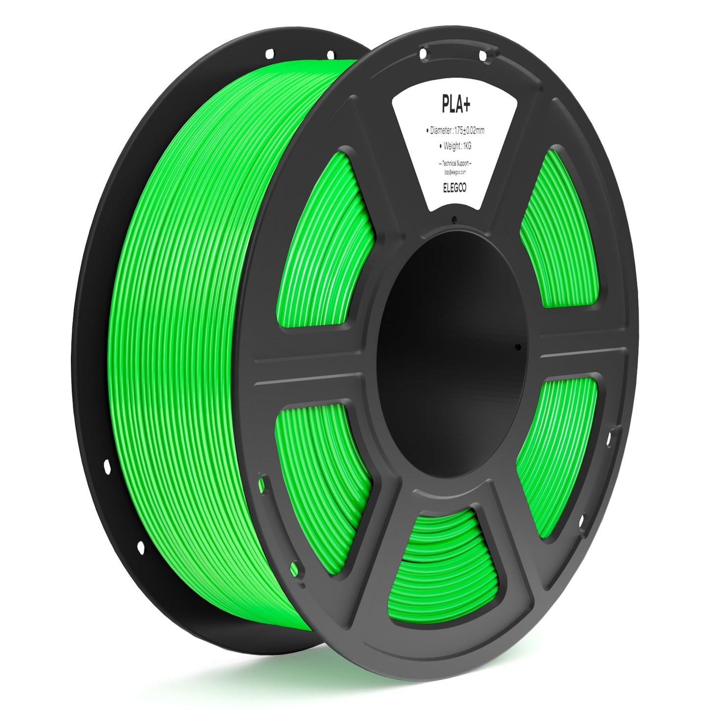 ELEGOO PLA+ Filament 1.75mm Neon Green 1KG, High Toughness PLA Plus 3D Printer Filament Dimensional Accuracy +/- 0.02mm, 1kg Spo