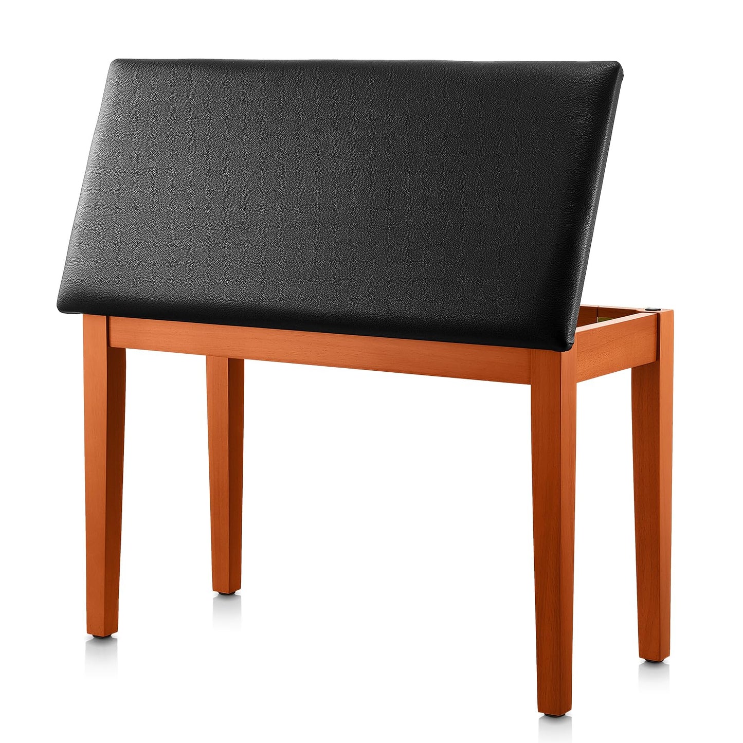Donner Duet Piano Bench with Storage, Solid Wooden Keyboard Bench Piano Bookcase Stool Chair Seat with High-Density Sponges Padd