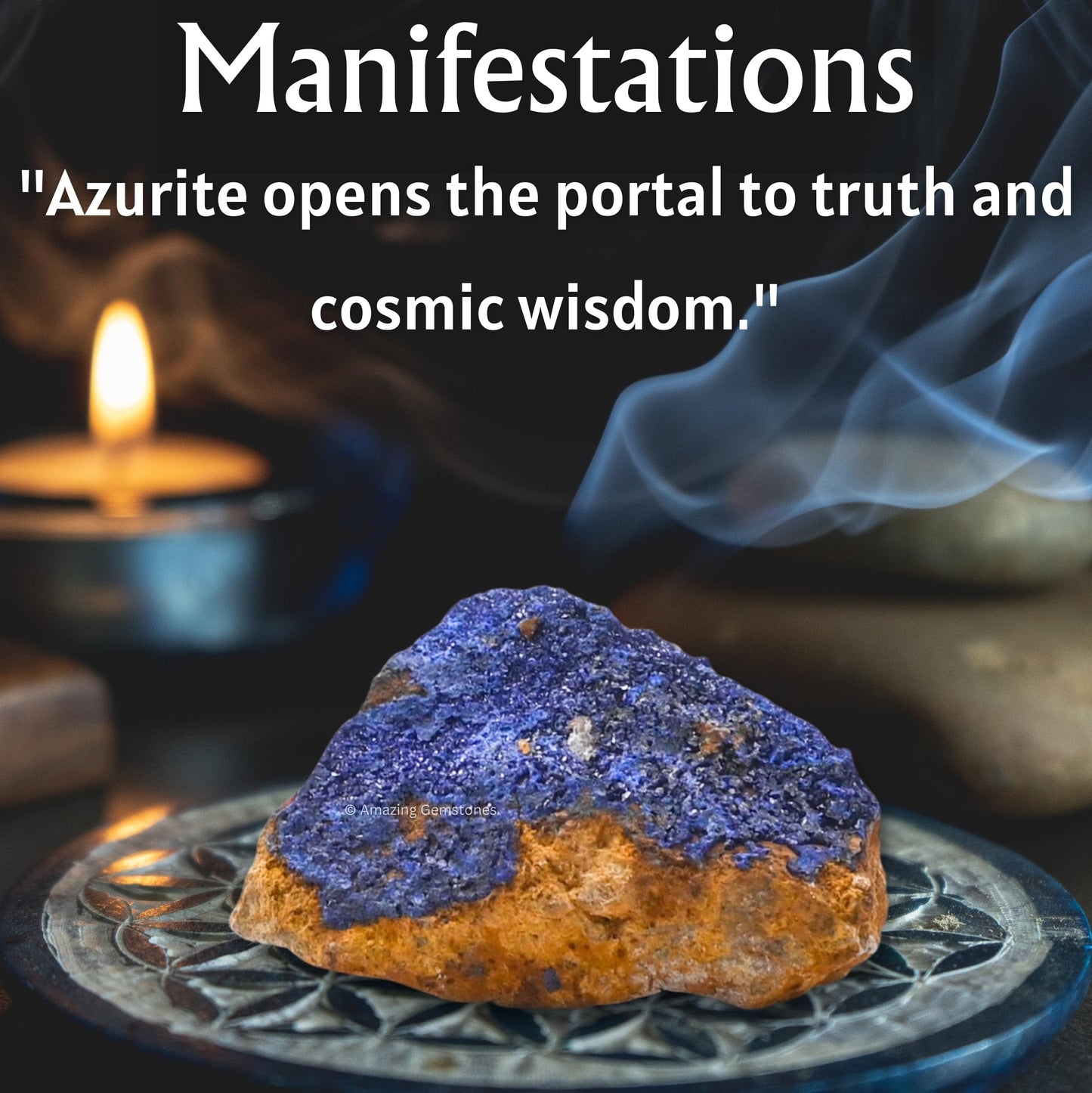Amazing Gemstone Azurite Crystals and Healing Stones Mineral Specimen - Premium Semi Precious Gem Stones - Healing Crystals Geodes Clusters for Meditation, Chakra Balance, and Energy (S)
