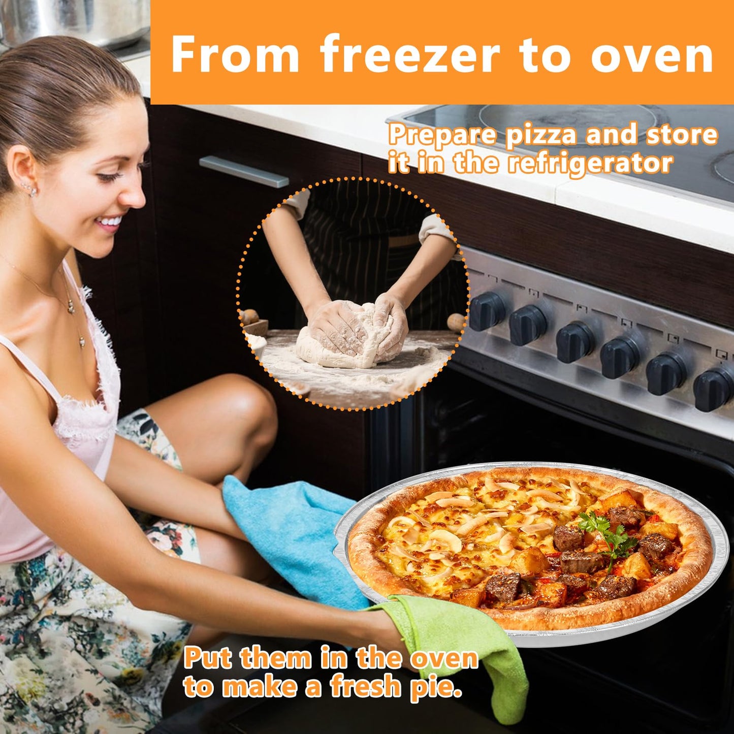 FMOACEN 20 Pcs Disposable Pizza Pans 12 Inch Round Aluminum Pizza Pans Disposable Foil Bakeware Serving Trays Oven Safe for Baking Pizzas Chocolate Cookie Cakes Party Activities Decorations