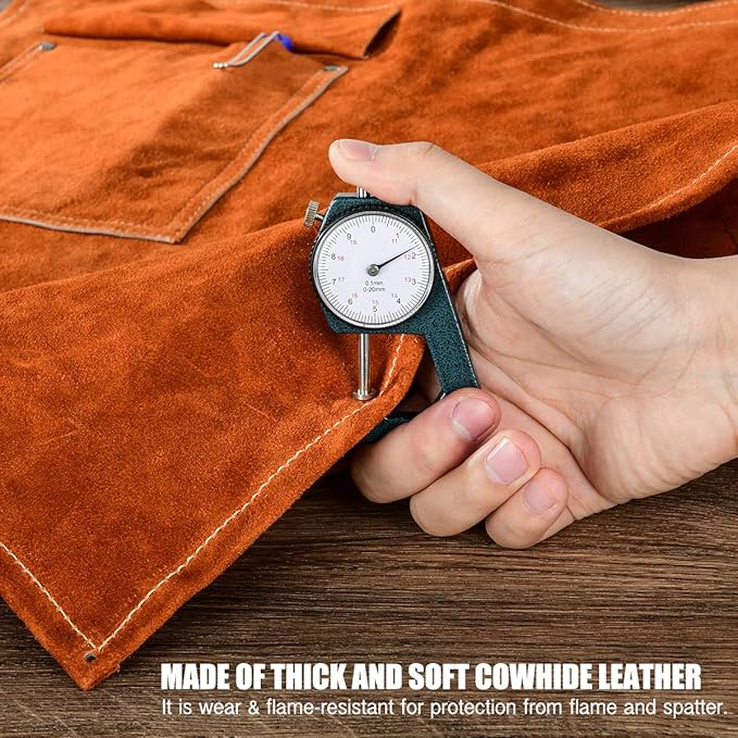 QeeLink Welding Waist Apron with Pocket 24" X 25" Leather Wasit Tools Half Aprons for Men and Women