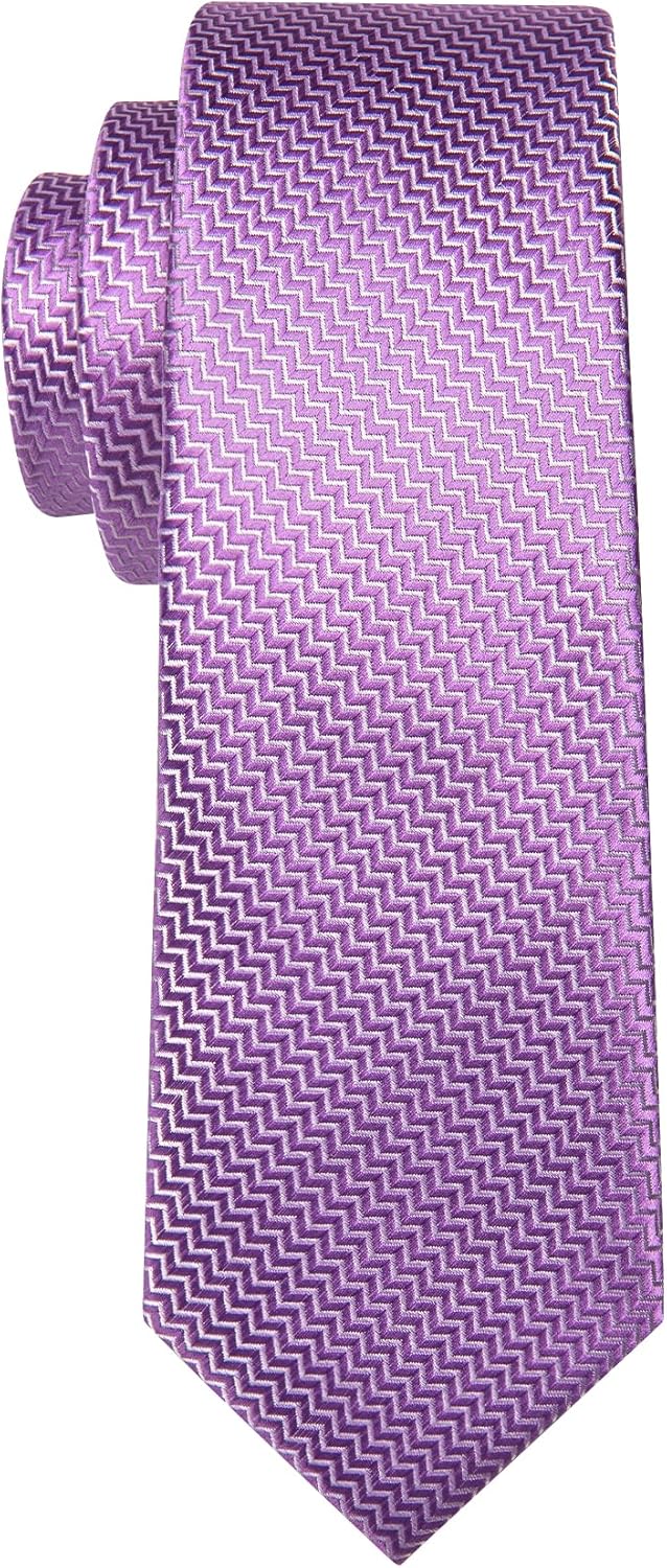 Barry.Wang Designer Classic Ties for Men Set Formal Pocket Square Cufflink Check Plaid