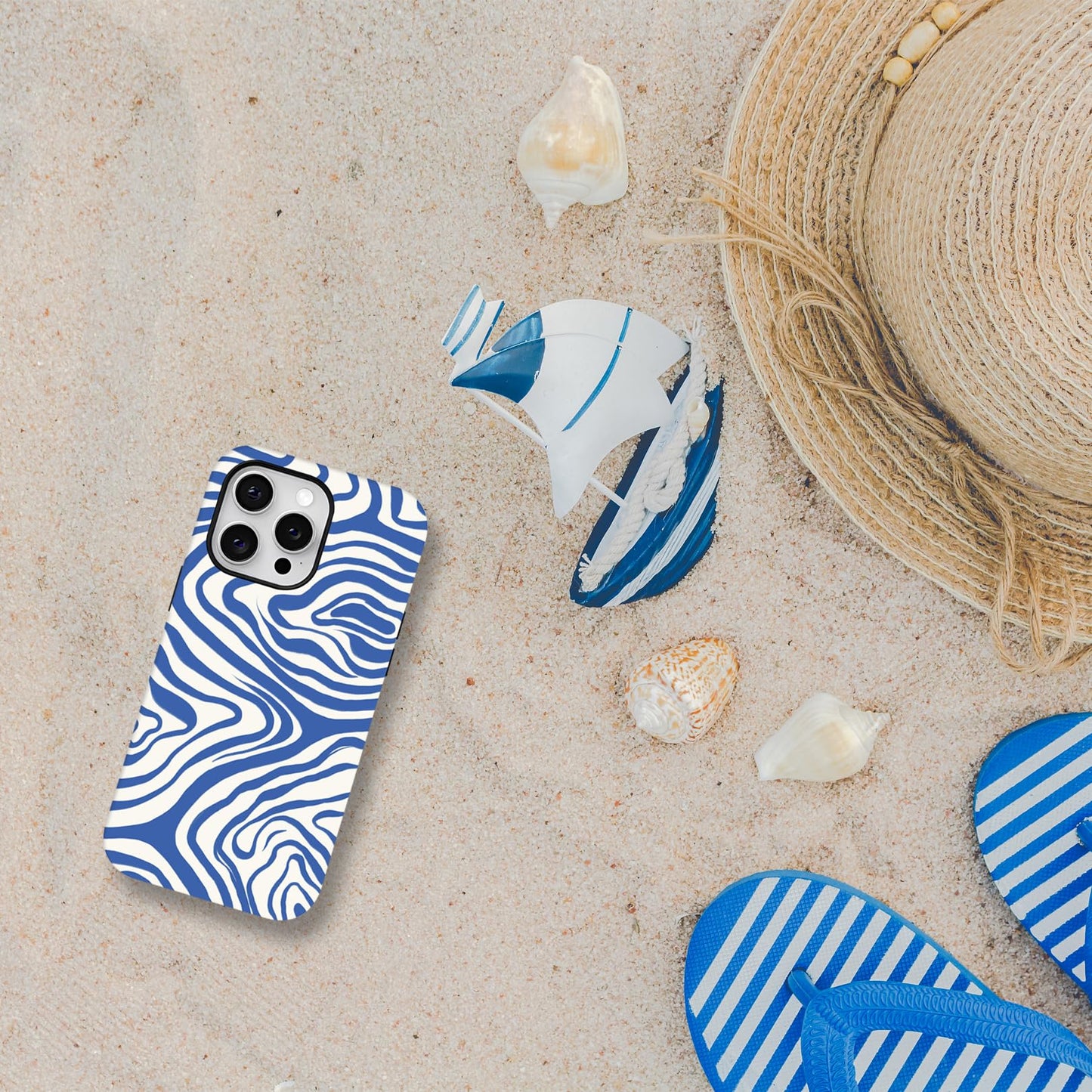 Zilkaifly For Iphone 12/12 Pro Case,Aesthetic Blue Ocean Wavy Design Phone Case For Woman,Cute Trendy Summer Phone Cases For Iph
