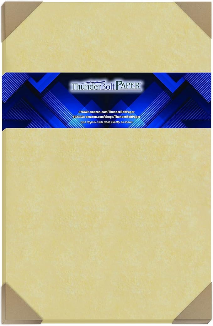 25 Gold Parchment 65lb Cover Weight Paper - 12" X 18" (12X18 Inches) Large|Poster Size - Printable Cardstock Colored Sheets Old Parchment Semblance