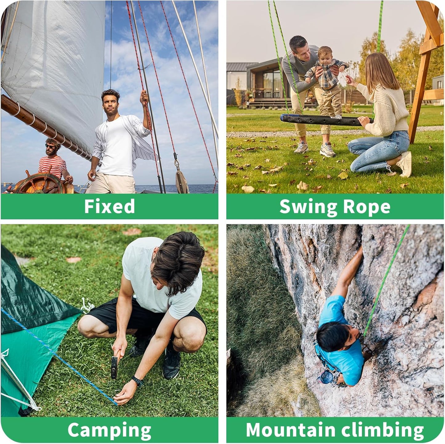 Arborist Rope Tree Climbing Rope 1/2 Inch 48 Strands Bull Rope for Construction Climbing Swing Sailing