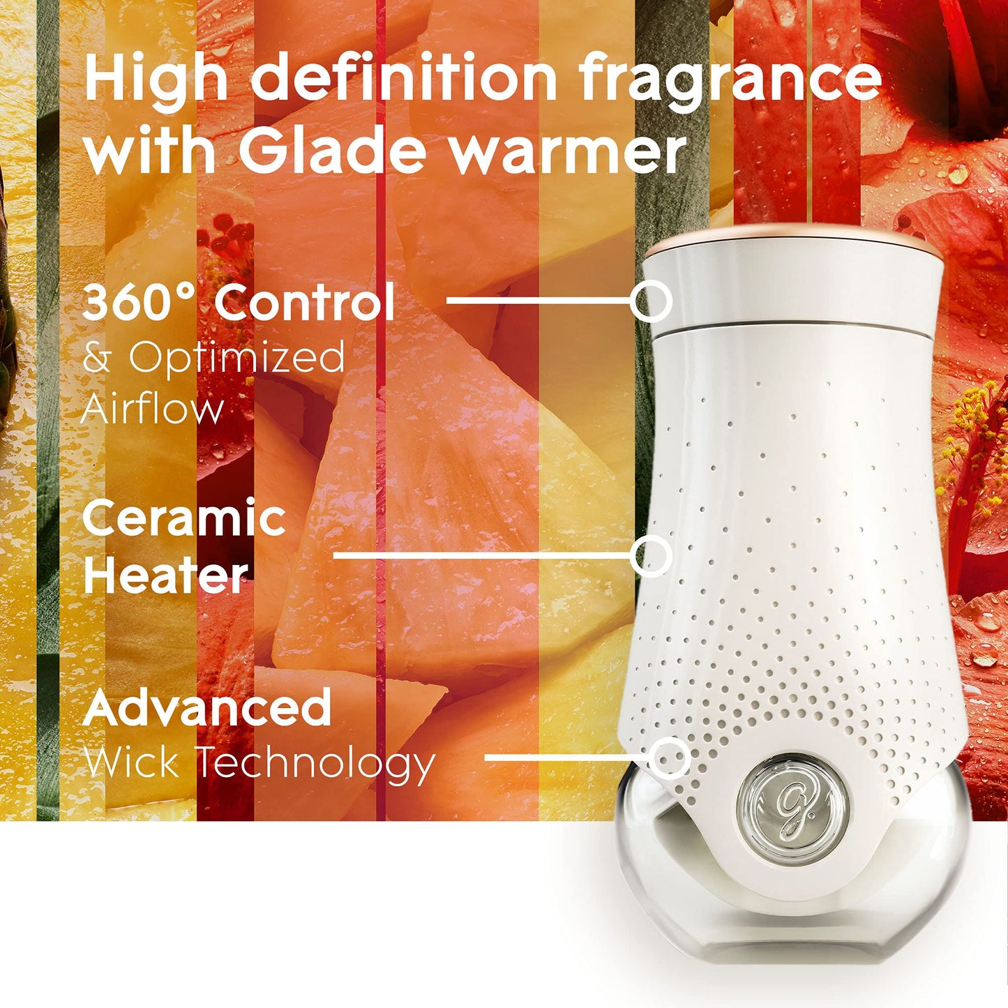 Glade Plugins Refills Air Freshener Starter Kit, Scented And Essential Oils For Home And Bathroom, Hawaiian Breeze, 1.34 Fl Oz,