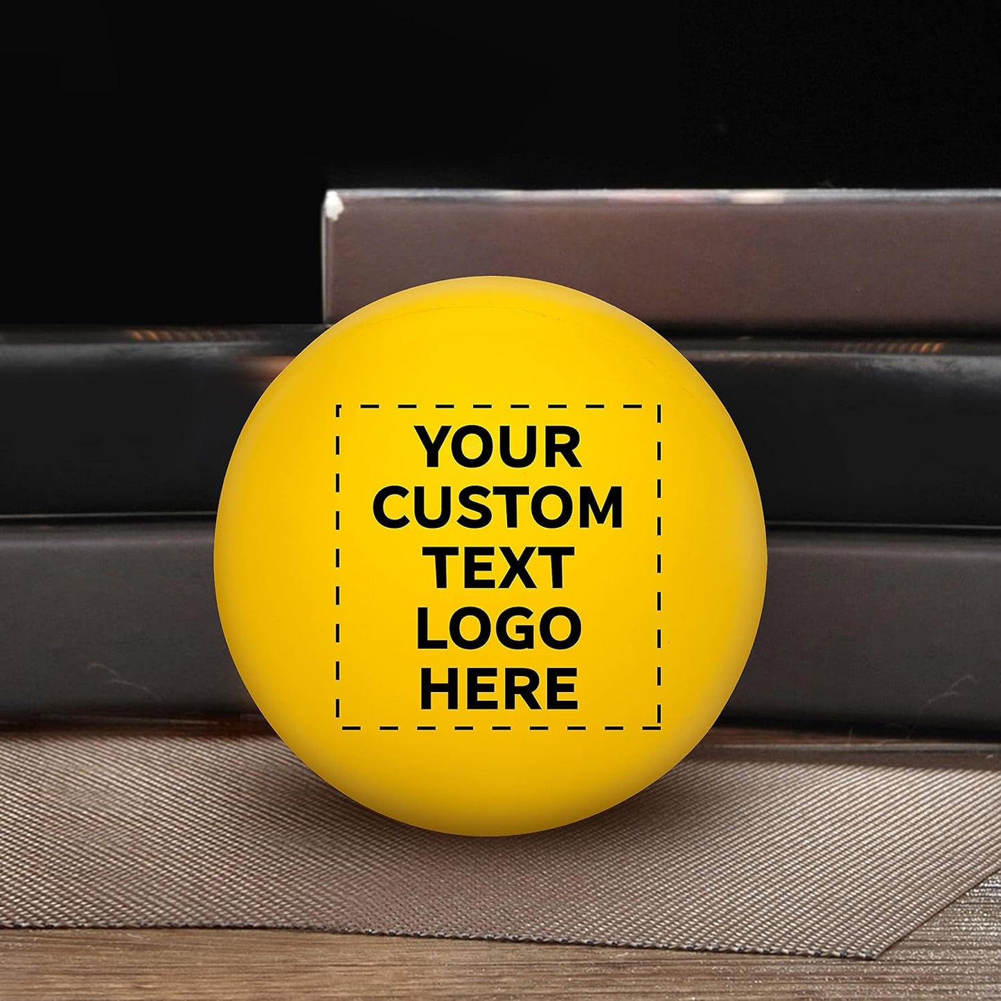 DISCOUNT PROMOS Custom Smiley Squeeze Balls Set of 10, Personalized Bulk Pack - Perfect for Promotional Giveaways - Yellow