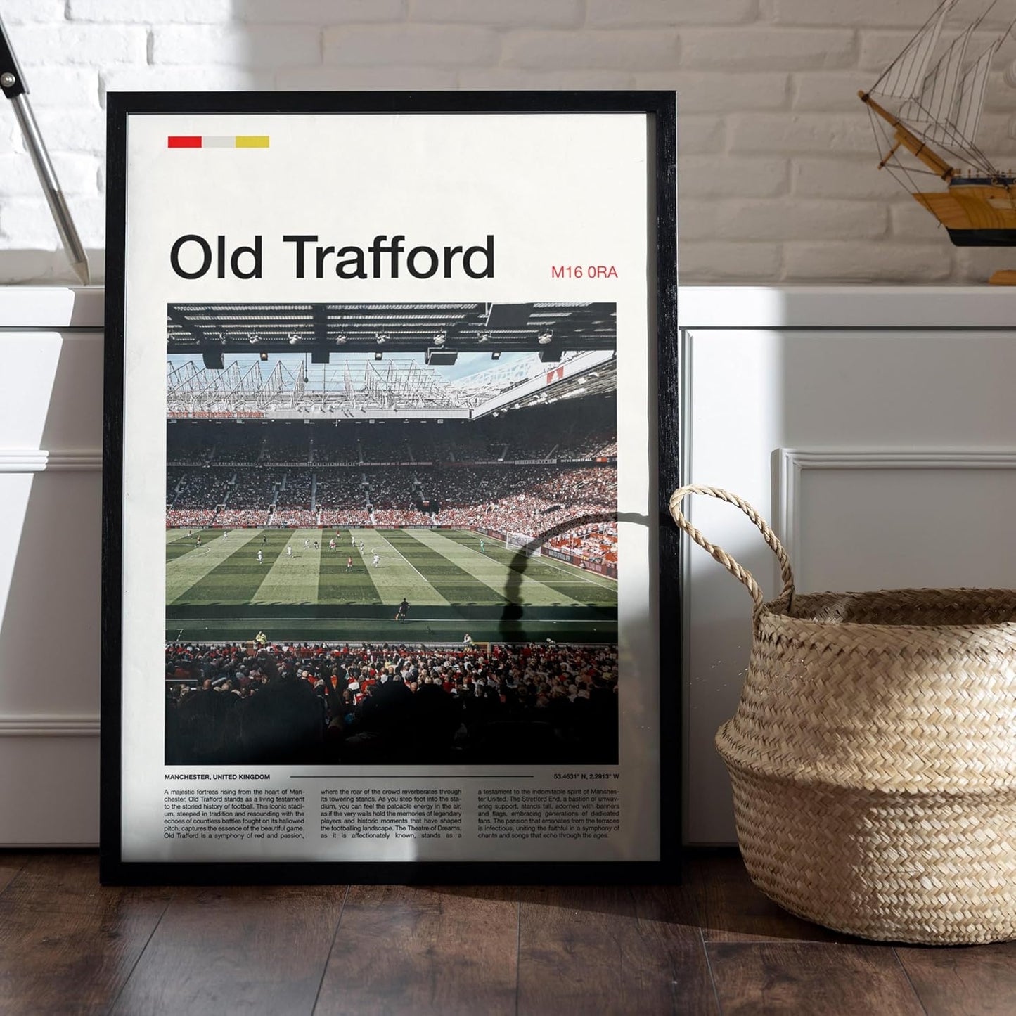 LronwareArtDecor Wrapped Canvas Poster (Stadium, 36L x 24W, Manchester United, Living Room)