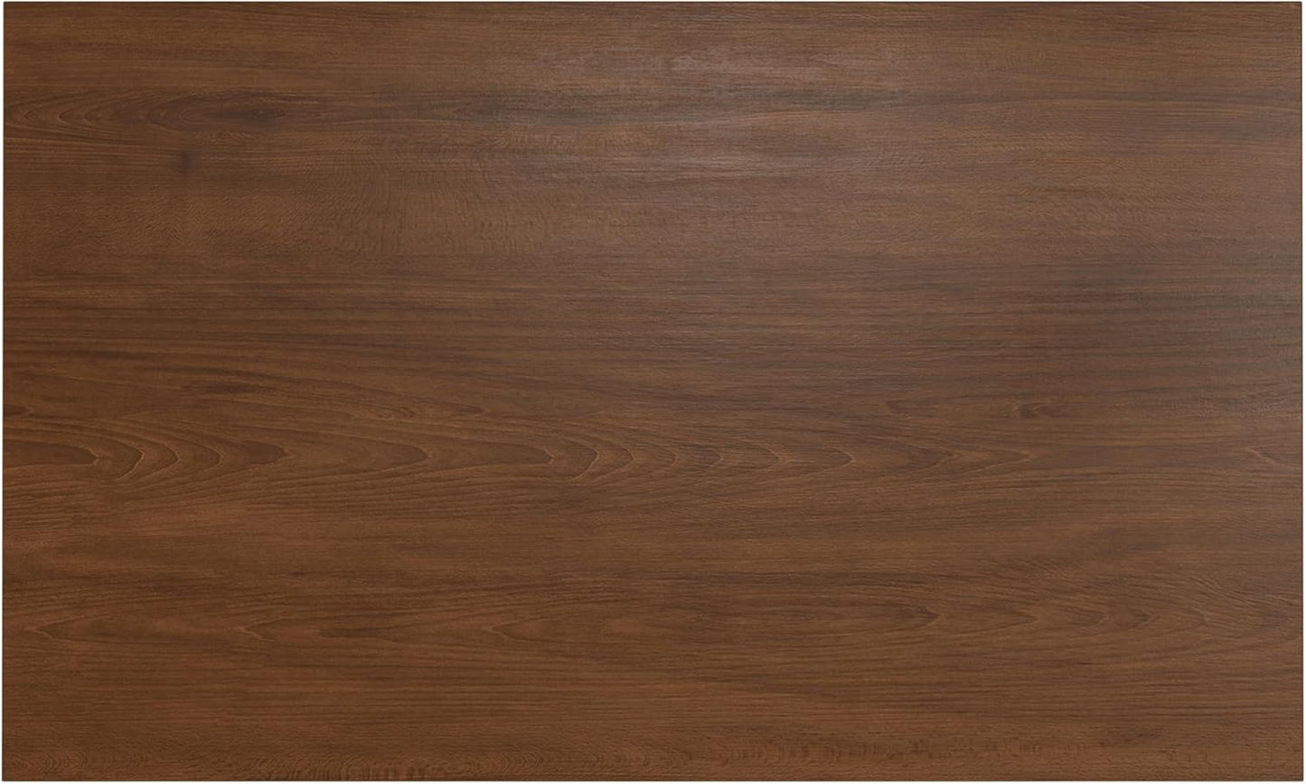 SIMPLIHOME Colby Dining Table, Solid Wood Walnut Veneer in Walnut, 60 x 36 inches, Contemporary-Style Rectangular Kitchen Table for up to 6 People